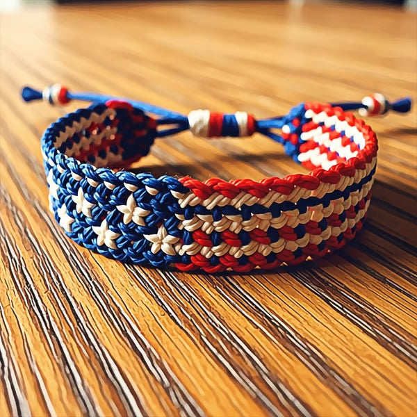🎉🎖️Adjustable USA Pride Woven Bracelet