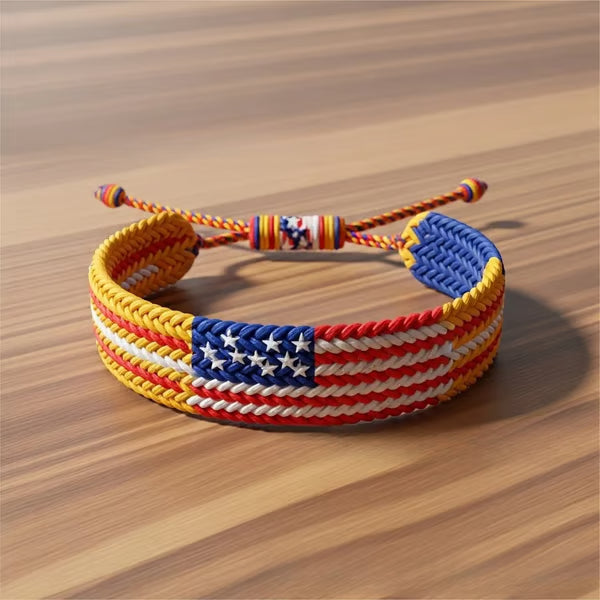 🎉🎖️Adjustable USA Pride Woven Bracelet