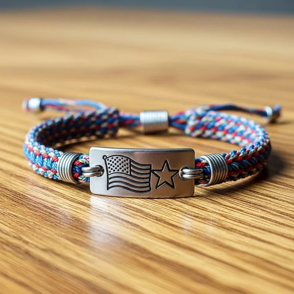 🎉🎖️Adjustable USA Pride Woven Bracelet
