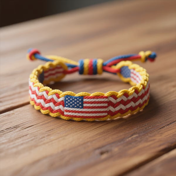 🎉🎖️Adjustable USA Pride Woven Bracelet
